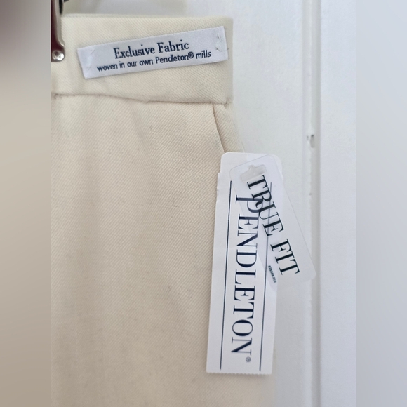 NWT Pendleton Petite Cream Virgin Wool Career Essentials slacks Size 16 16p - Picture 3 of 7